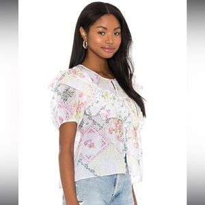 LoveShackFancy Amora Top Medium in Magic Light  Revolve